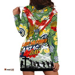 Personalised Raiders ANZAC Day Hoodie Dress Aboriginal Rising Sun