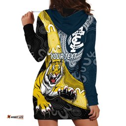 Personalised Richmond And Carlton Football Hoodie Dress Tigers BluesTogether Aboriginal Art