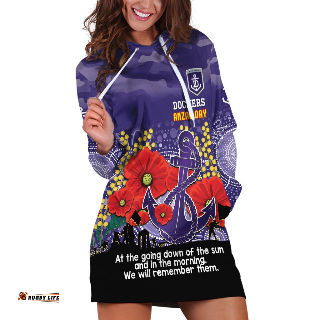 Custom Dockers Football ANZAC Hoodie Dress Gallipoli Camouflage With Poppies