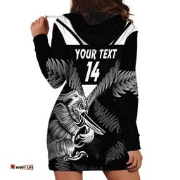 Aotearoa Silver Fern Rugby Custom Hoodie Dress 2024 Go Kiwi