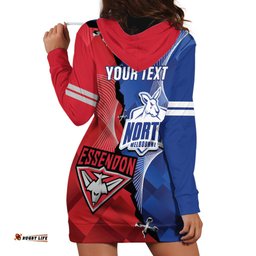 Personalised Kangaroos And Bombers Football Hoodie Dress Sporty Version