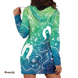 Australia Aboriginal Style Hoodie Dress World Ocean Day