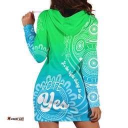 Australia Walk For Yes Hoodie Dress Indigenous Voice Aboriginal Green Vibe
