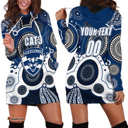 Custom Personalised And Number Cats AFL Hoodie Dress Aboriginal Patterns 07