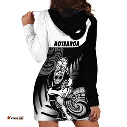 New Zealand Silver Fern Rugby Hoodie Dress Go Champions NZ All Black Maori Koru