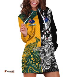 Custom New Zealand And Australia Rugby Hoodie Dress Wallabies Kiwi Silver Fern World Cup