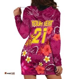 Custom Broncos Rugby Hoodie Dress Beautiful Floral Pattern Spring Summer Vibe