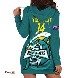 Custom Australia Water Polo 2024 Hoodie Dress Aussie Shark Sporty Version