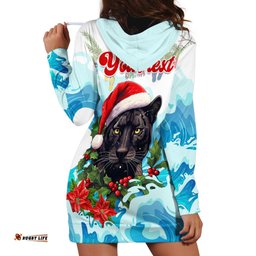 Personalised Australia Panthers Christmas Hoodie Dress Merry and Bright Breaking Wave