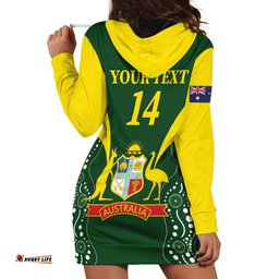 Custom Australia Cricket Hoodie Dress 2024 World Cup Go Aussie Green Version