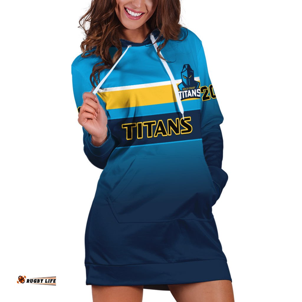 Personalised Titans Rugby Hoodie Dress Gold Coast 2007 Sporty Style