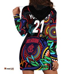 Custom Demons Football Aboriginal Art Hoodie Dress NAIDOC Indigenous Tribal