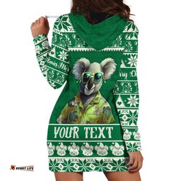 Personalised Australia Koala Christmas Hoodie Dress Santa Koala Stay Cool