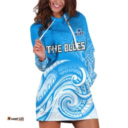 Super Blues Rugby Union Auckland Hoodie Dress New Zealand Koru Maori