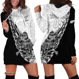 New Zealand Kiwi Rugby Custom Hoodie Dress Go Champions Maori Pattern