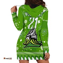 Custom Raiders Rugby Hoodie Dress The Mighty Green Machine Christmas Vibe