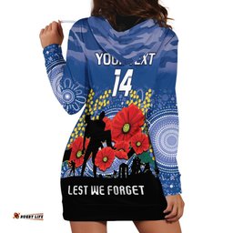 Custom Bulldogs Football ANZAC Hoodie Dress Gallipoli Camouflage With Poppies