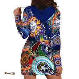 Custom NAIDOC Week 2024 Western Bulldogs Hoodie Dress Australia Aboriginal Dot Painting