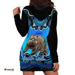 Personalised Australia Taurus Wombat Zodiac Hoodie Dress Auz Astrology Aboriginal Aqua