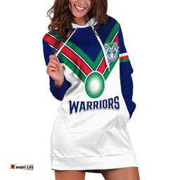 Personalised Warriors Rugby Hoodie Dress New Zealand Sporty White Style