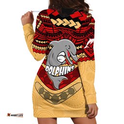 Dolphins Rugby Hoodie Dress Polynesian and Aboriginal Vibe