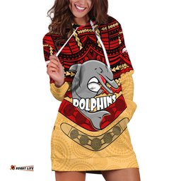 Dolphins Rugby Hoodie Dress Polynesian and Aboriginal Vibe