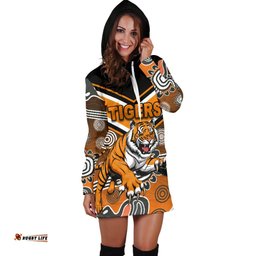 Wests Women's Hoodie Dress Tigers Indigenous