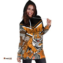 Wests Women's Hoodie Dress Tigers Indigenous