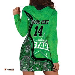 Custom Melbourne Stars Hoodie Dress Indigenous Art Grunge Style