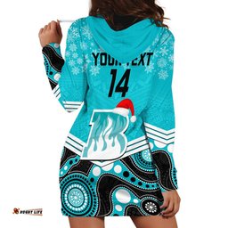 Custom Brisbane Heat Cricket Christmas Hoodie Dress Merry Xmas Indigenous Art
