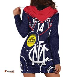 Custom AFL Demons NAIDOC Week Hoodie Dress Keep The Fire Burning Indigenous Art
