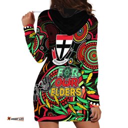 St Kilda Football Aboriginal Art Hoodie Dress NAIDOC Indigenous Tribal