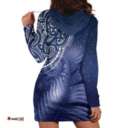 New Zealand Galaxy Fern Hoodie Dress
