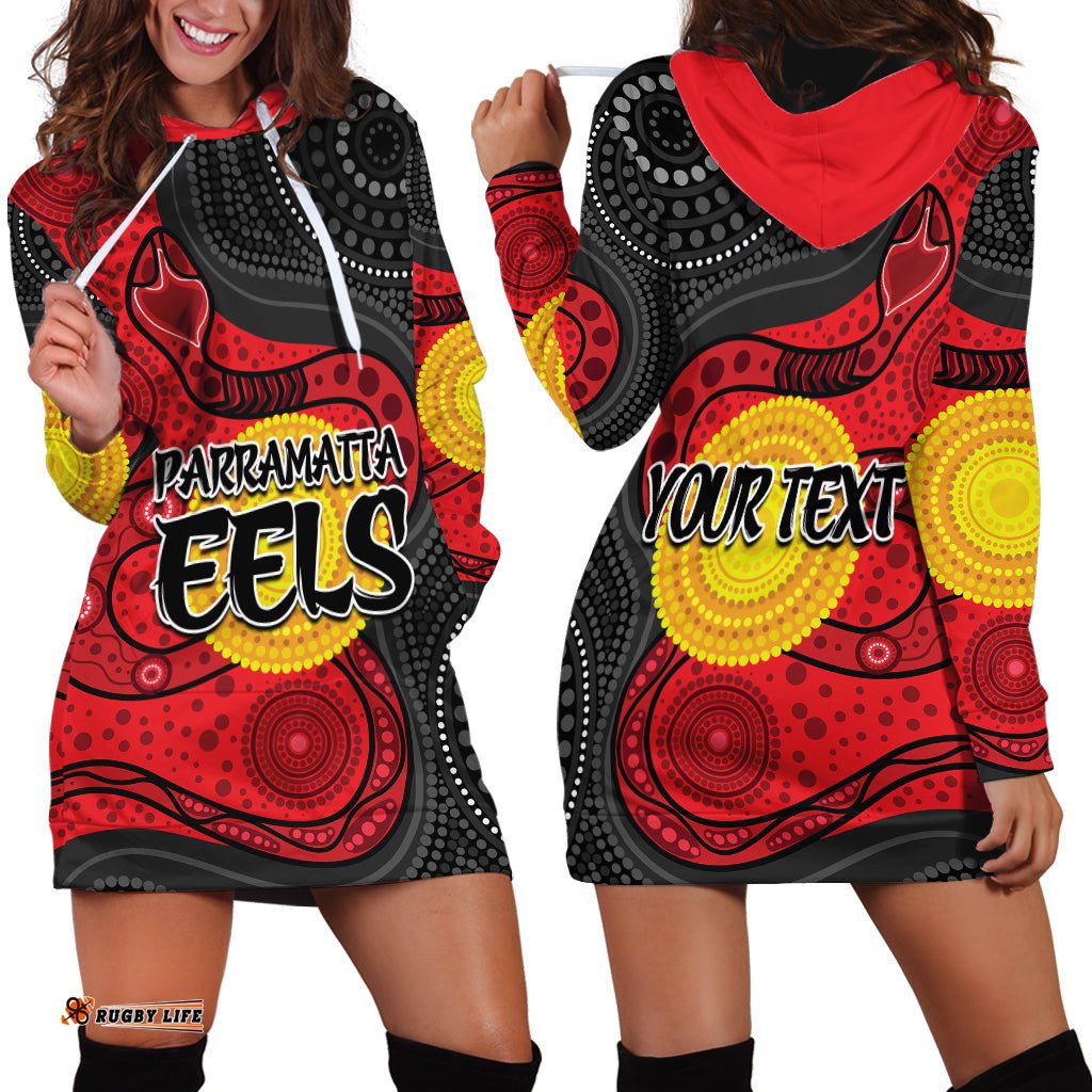 Custom Personalised Parramatta Eels Hoodie Dress Simple Aboriginal