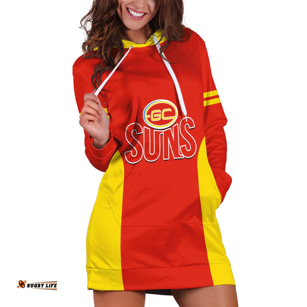 Personalised Gold Coast Football Hoodie Dress Go Suns Sporty Style