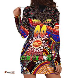 Merry Christmas AFL Gold Coast Suns Hoodie Dress Aboriginal Santa Football Mascot