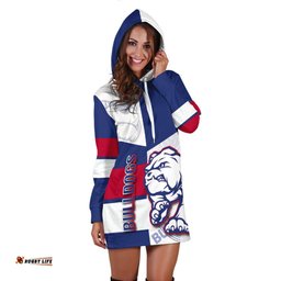 Western Bulldogs Hoodie Dress Half Blue-White Style