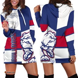 Western Bulldogs Hoodie Dress Half Blue-White Style