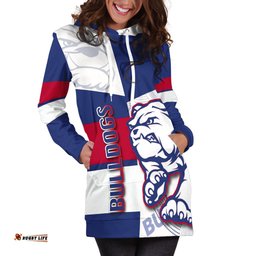 Western Bulldogs Hoodie Dress Half Blue-White Style
