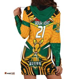 Australia Wallabies Rugby ANZAC Custom Hoodie Dress Poppy Soldier With Aboriginal Dots Art