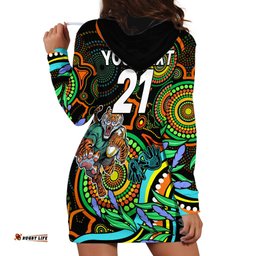 Custom Tigers Rugby Aboriginal Art Hoodie Dress NAIDOC Indigenous Tribal