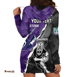 Personalised Storm And Warriors Rugby Hoodie Dress Sporty Style