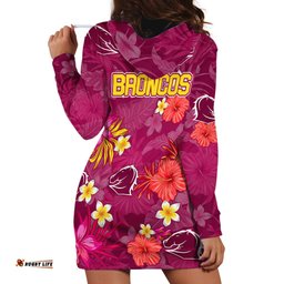 Broncos Rugby Hoodie Dress Beautiful Floral Pattern Spring Summer Vibe