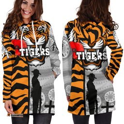 Tigers Women's Hoodie Dress Wests Anzac Day Tiger Skin Style