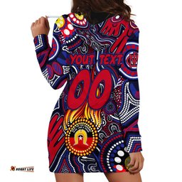 Personalised NAIDOC Week 2024 North Melbourne Kangaroos Hoodie Dress Australian Aboriginal Hand Painting