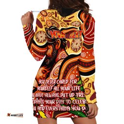 Custom Father's Day Australia Hoodie Dress Best Dad Ever Aboriginal Art