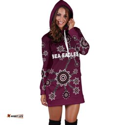 Warringah Women's Hoodie Dress Sea Eagles Simple Indigenous