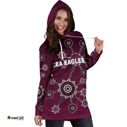 Warringah Women's Hoodie Dress Sea Eagles Simple Indigenous