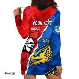 Personalised Eels and Knights Rugby Hoodie Dress Sporty Version