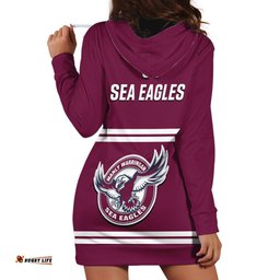 Sea Eagles Rugby Hoodie Dress Manly Warringah Maroon Sporty Style